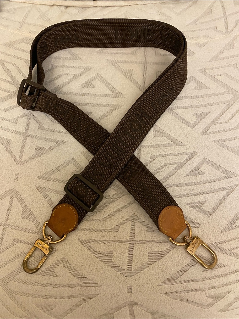 Louis Vuitton Brown Canvas Messenger Strap with Tan Leather Tabs
